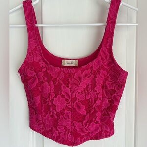 Hot Pink Floral Lace
